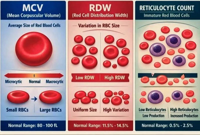 RDW در آزمایش خون چیست؟ تفسیر RDW بالا و پایین